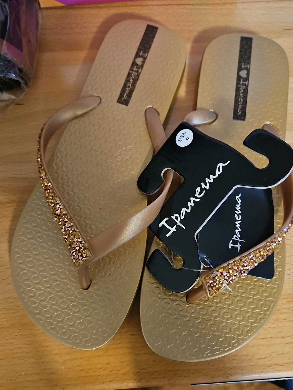 Ipanema Women's Gold Jeweled Strap Sandals